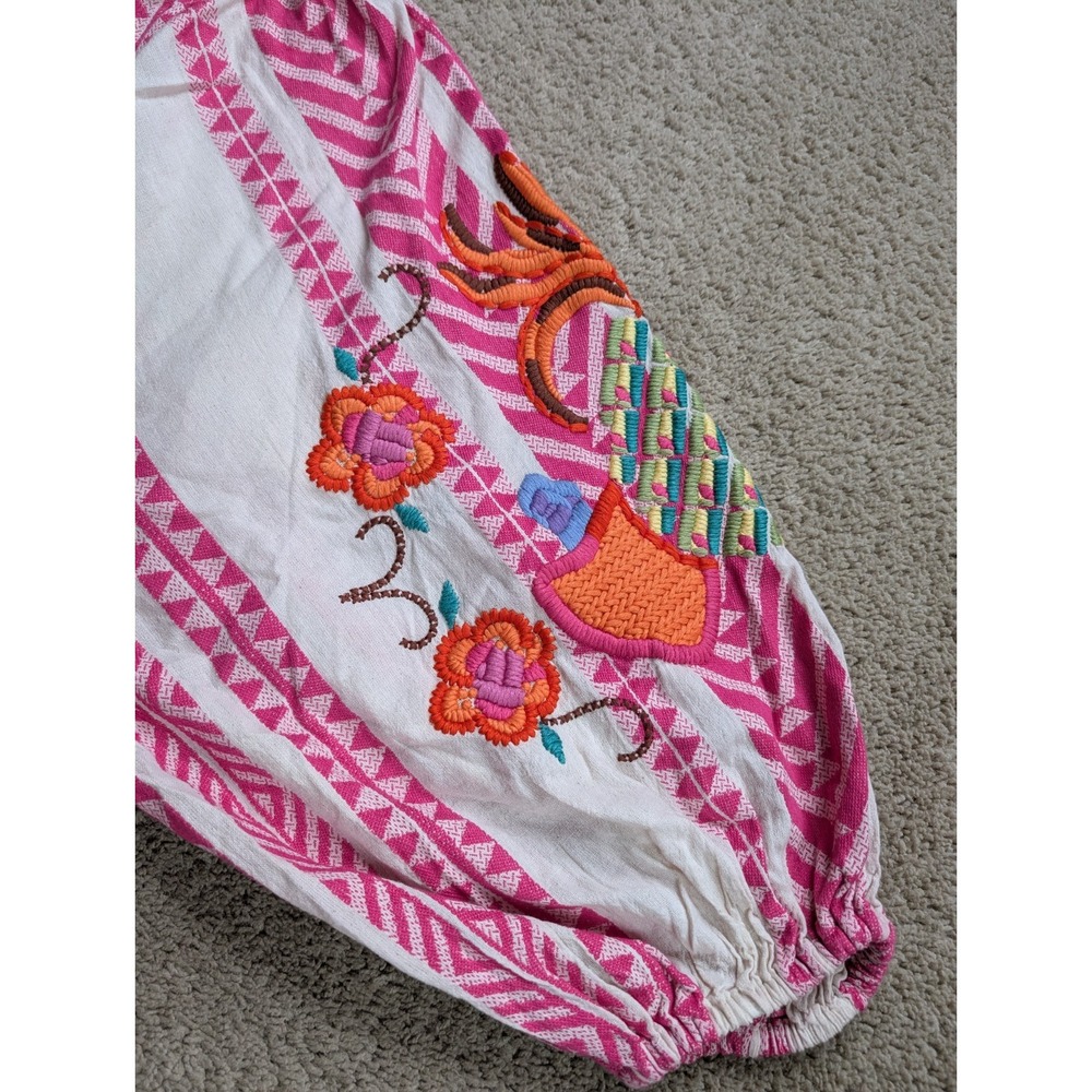Farm Rio Jacquard Embroidered Maxi Dress Womens Medium NWT Pink Oversized Floral - Picture 6 of 12